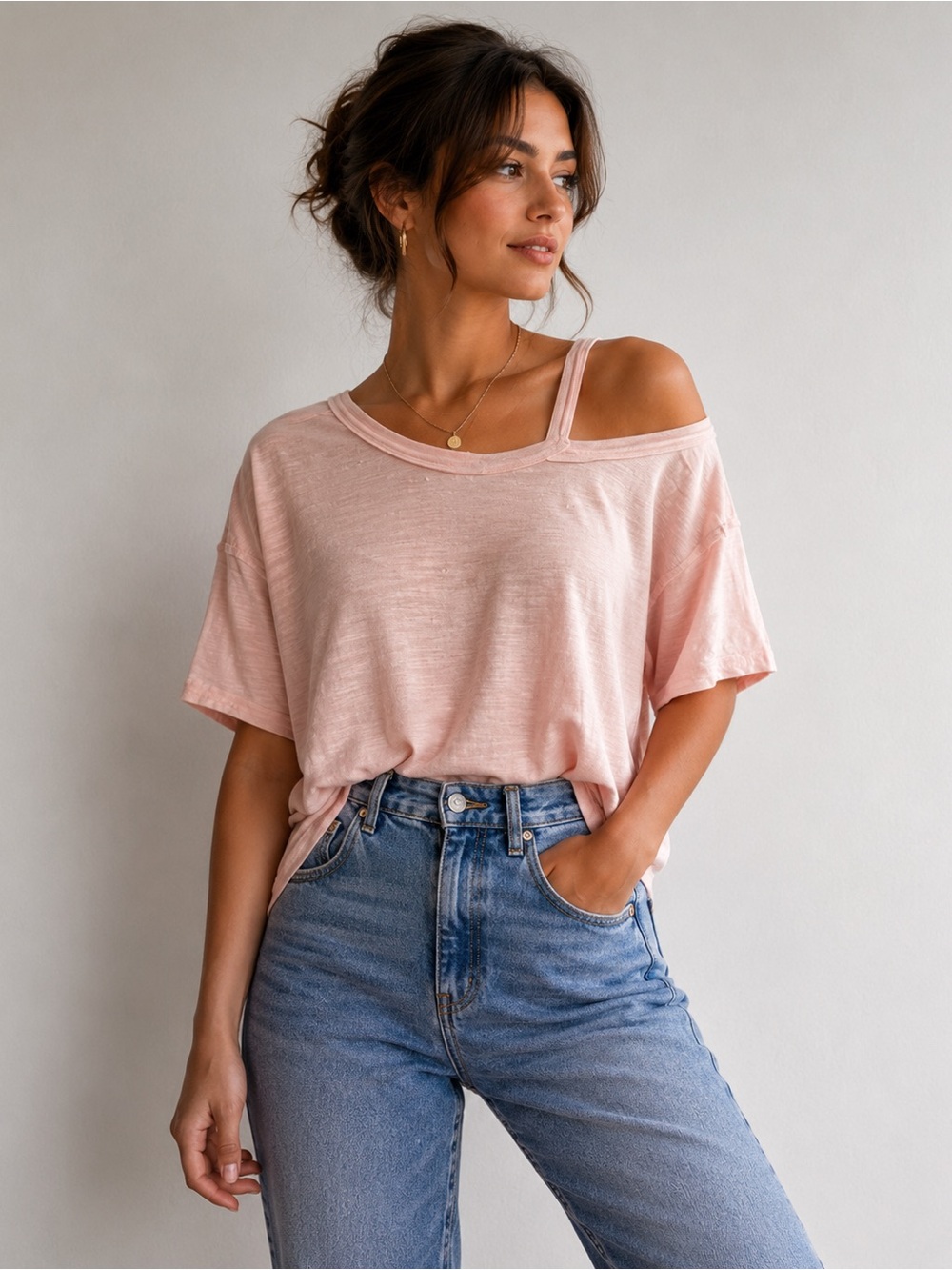 NWOT Free People Alex Cutout Tee